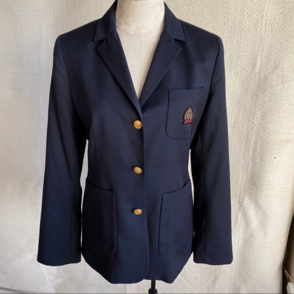 Vintage Tommy Hilfiger M 100% Wool Schoolboy Blazer - Picture 3 of 8